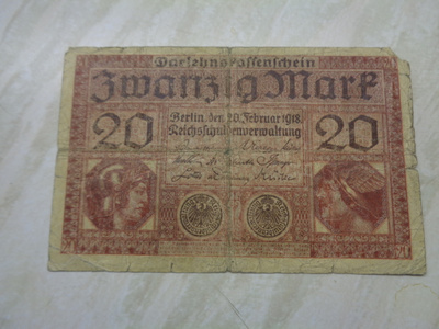 Saksa 20 Mark 1918 seteli