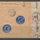 v. 1944 kirje Sveitsistä Suomeen, lipukkeita, leimoja, jne. - pikkukuva 2