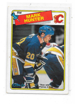 1988-89 OPC #187 Mark Hunter , Calgary Flames