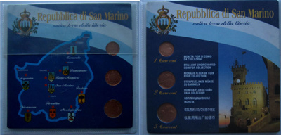 San Marino Minikit 1c, 2c ja 5c vuodelta 2004