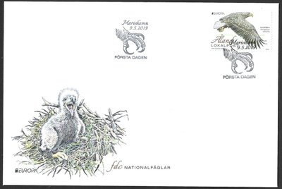 FDC ÅL 2019 Eurooppa m  Kansallislintuja  LaPe ÅL 459
