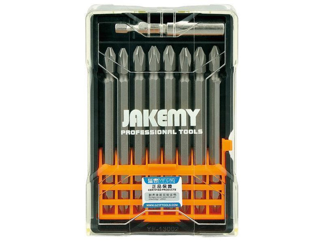 Jakemy JM-TP025 tai JM-TP035 Cross Bit Set 100mm 9 osaa UUSI