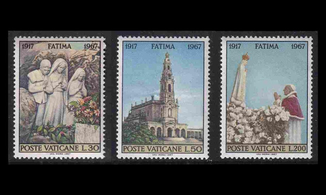 Vatikaani 528-30 ** Fatiman ilmestys 50v (1967)