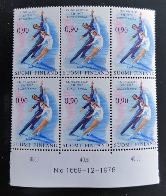 1977 Taitoluistelun EM-kisat numerokuusilo **