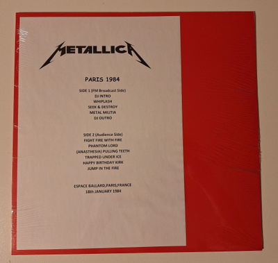 Metallica Paris 1984 Valkoinen Värivinyyli LP
