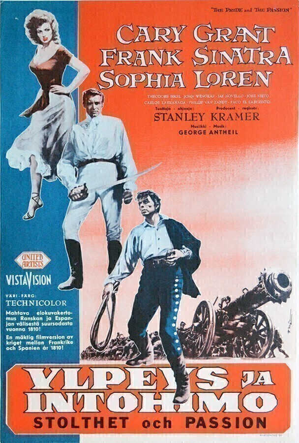 Elokuvajuliste: Ylpeys ja intohimo (Loren, Sinatra, Grant)