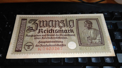 Germany Saksa 20 Mark 1940-45 P139 VF