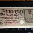 Germany Saksa 20 Mark 1940-45 P139 VF - pikkukuva 1
