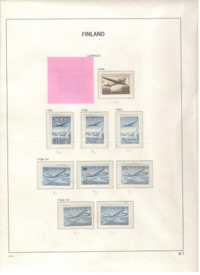 Lentokone- yleismerkit, postituoreet, v. 1944-70, 9 eril.