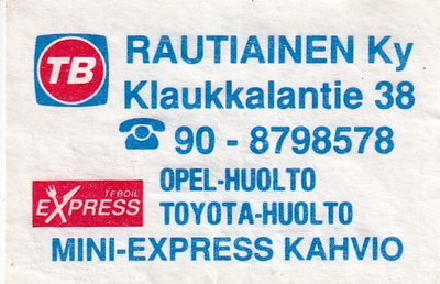 Rautiainen Ky, Klaukkalantie 38, TB    s14/3