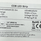Led-valonauha, oranssi, 5m, 480 LED/m, 5W/m, DC 12V, IP20 - pikkukuva 3