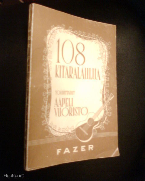 NUOTTIKIRJA  Aapeli Vuoristo 108 KITARALAULUA ( 1969) Sis.pk