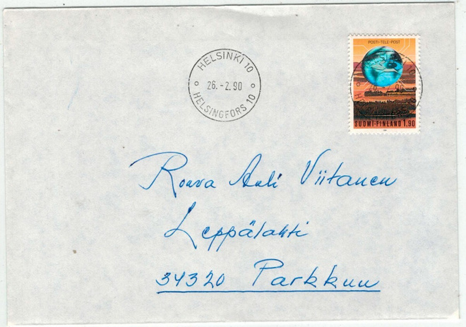 1990 hologrammi 1,90 mk loistoleimainen kirje