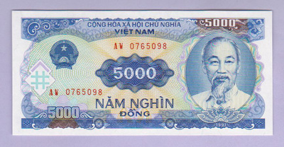 Vietnam 5000 Dong v.1991 UNC P-108