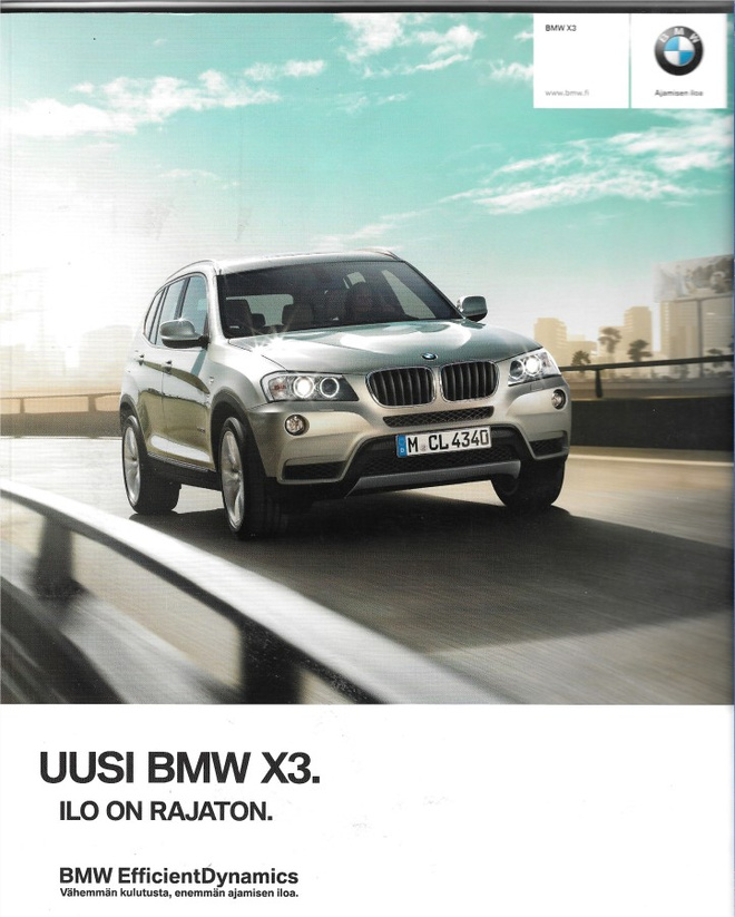 2011 BMW X3 PRESTIGE esite - suom - KUIN UUSI - 68 sivua