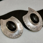 Vintage design hopea onxy kivi korvakorut RH sterling 925 - pikkukuva 5