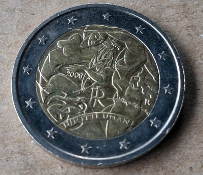 2 € 2 euroa Italia 2008 ihmisoikeudet