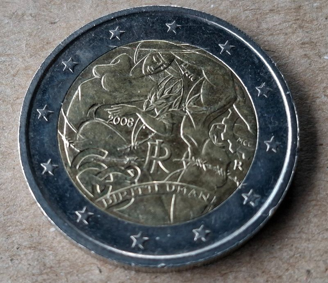 2 € 2 euroa Italia 2008 ihmisoikeudet