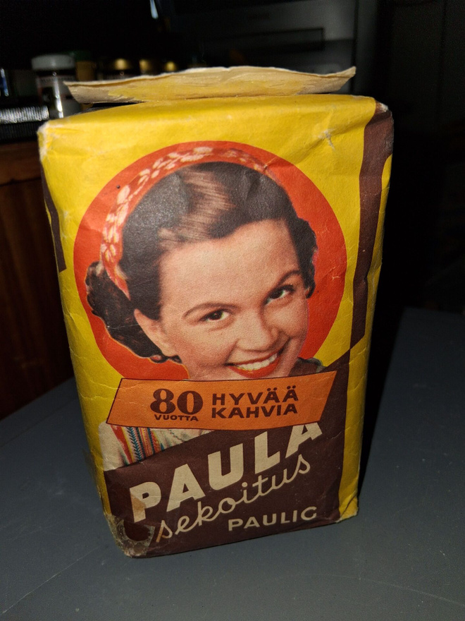Vanha Paulig Paula sekoitus kahvipaketti 1/4 kg.