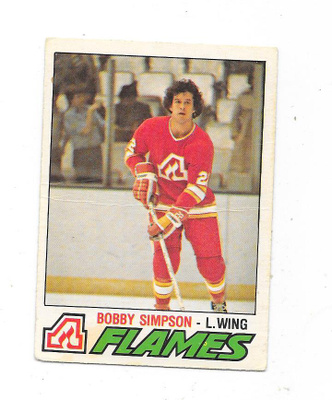 1977-78 OPC #310 Bobby Simpson , Atlanta Flames RC