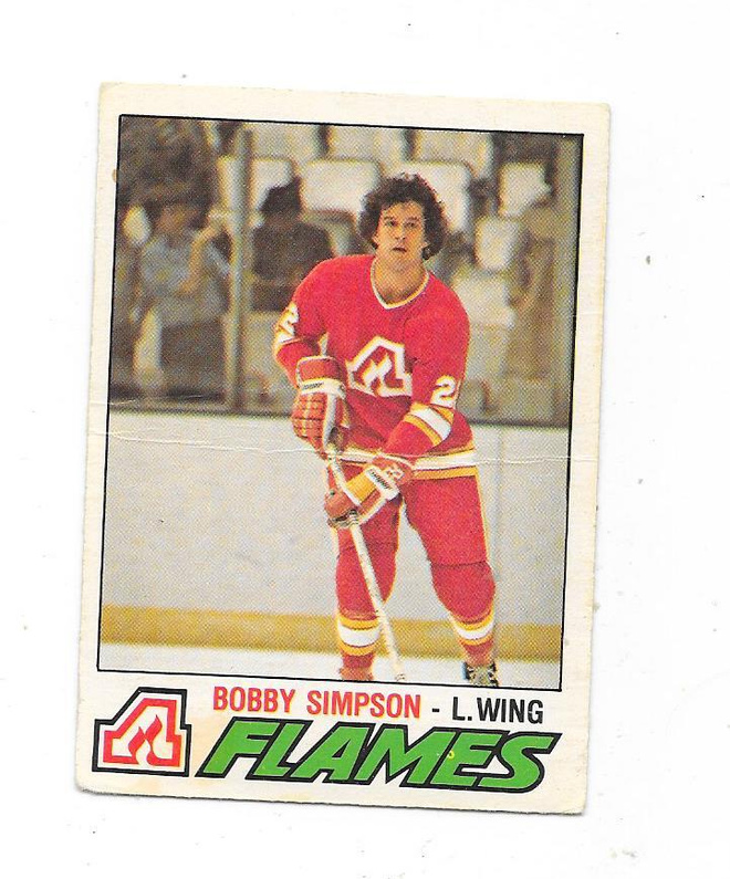 1977-78 OPC #310 Bobby Simpson , Atlanta Flames RC