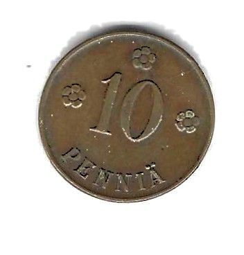 1921 10 PENNIÄ KOLIKKO KÄYTETTY