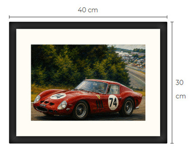 Uusi Ferrari art print kehystetty 30 cm x 40 cm