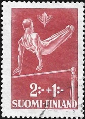 1945 Urheilumerkkejä Voimistelu 2+1 mk leimattu LaPe 287