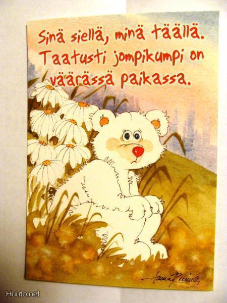 NO 1 - ONNITTELUKORTTI sinä siellä, minä täällä