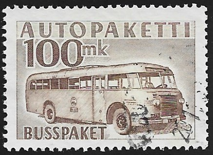 1958 AP 9  ruskea 100 mk  leimattu LaPe AP 9