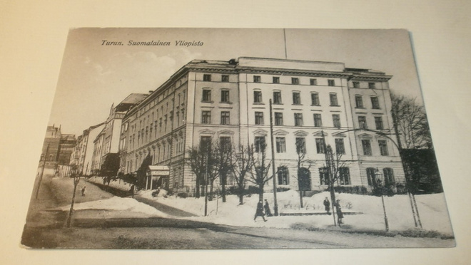 Turku, Suomalainen Yliopisto, talvikuva, vanha  pk, ei p.