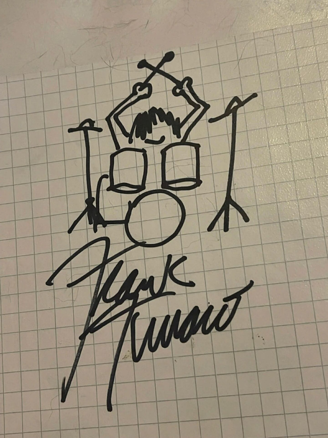Frank Funaro nimikirjoitus ja piirustus