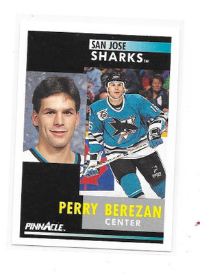 1991-92 Pinnacle #287 Perry Berezan San Jose Sharks