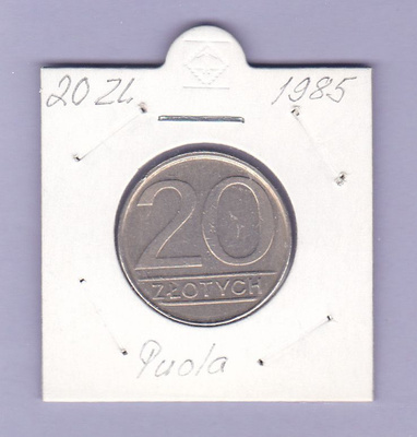Puola 20 Zlotys v.1985 Y#153.1