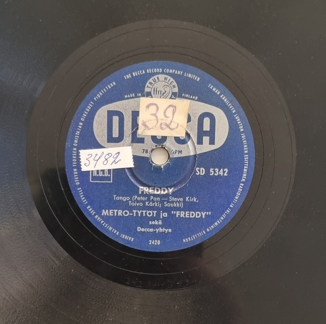 Savikiekko 1955 - Metro-Tytöt - Freddy - Decca SD 5342