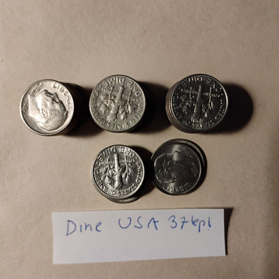 USA. 10 cent kolikkoja. Fine.