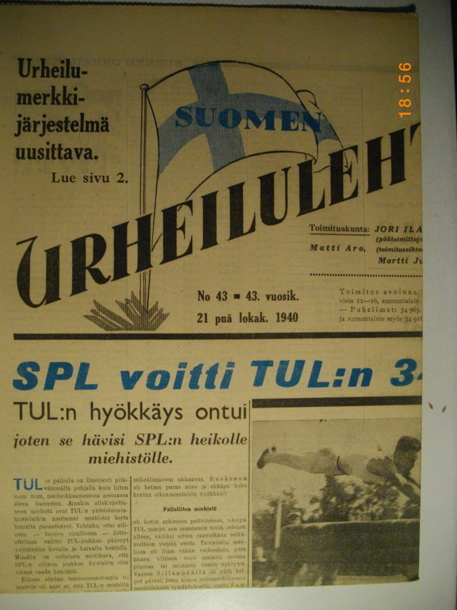Suomen Urheilulehti Nro 43/1940 (16.3)