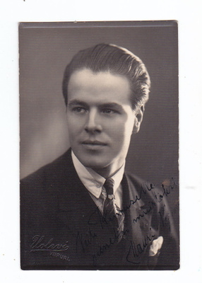 VANHA Valokuva Suomalainen Näyttelijä+  Nimmari 1930 Viipuri
