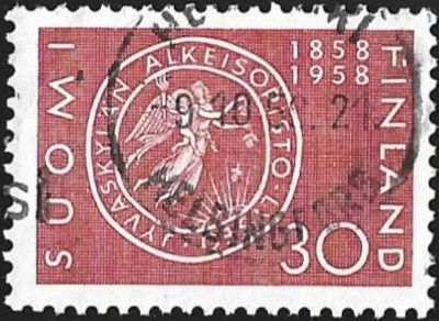 1958 Jyväskylän lyseo 100 vuotta leimattu LaPe 497