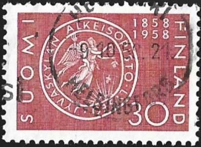 1958 Jyväskylän lyseo 100 vuotta leimattu LaPe 497