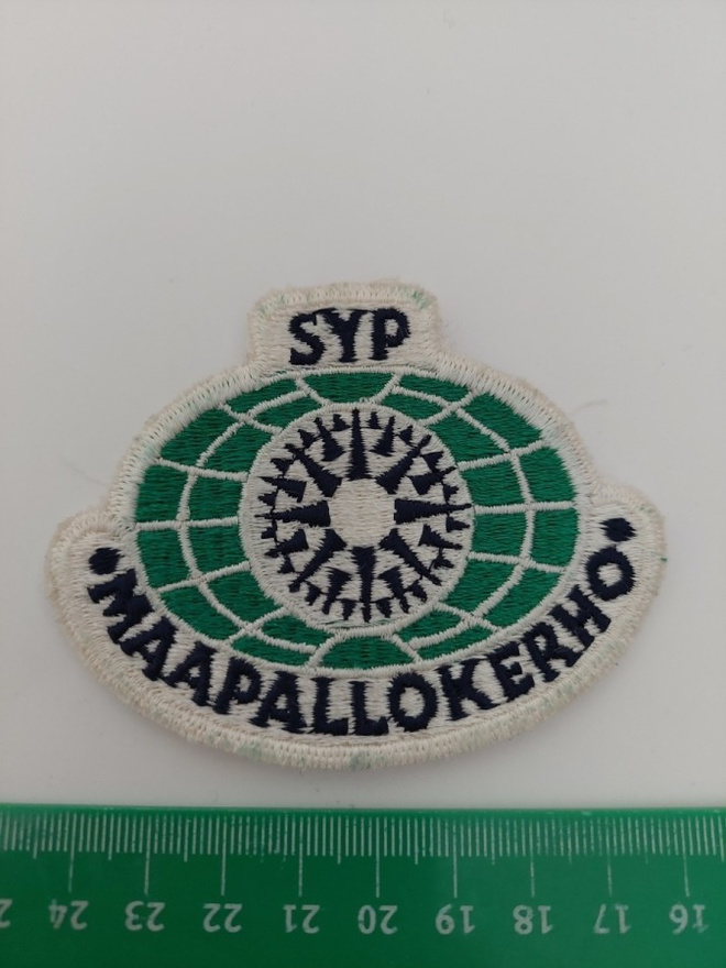kangasmerkki syp maapallokerho vintage