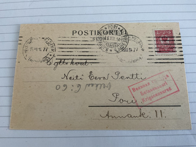 Suomen Opiskelevan Nuorison Raittiusliitto postikortti 1914