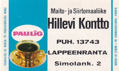 Lappeenranta, Hillevi Kontto , Paulig   b581