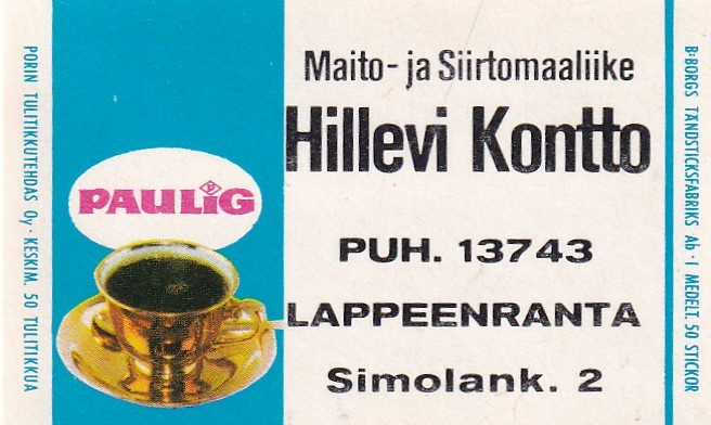 Lappeenranta, Hillevi Kontto , Paulig   b581