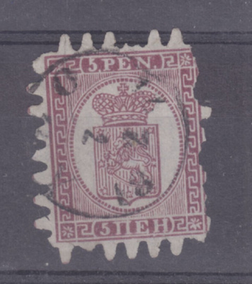 1866 5p raidallinen paperi.