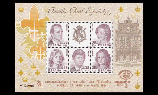 Espanja 2627-31BL27 ** Postimerkkinäyttely ESPAÑA (1984)