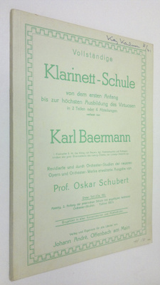 Carl Baermann : Klarinett-schule - erster teil, op. 63, z...