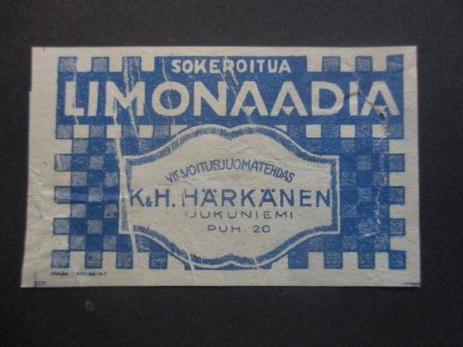 VANHA JUOMAETIKETTI - LIMONAADIA UUKUNIEMI (AB17)
