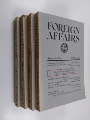 Foreign affairs Winter 85/86 - Fall 1986
