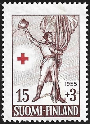 1955 Punainen Risti 15 + 3 mk **  LaPe 448